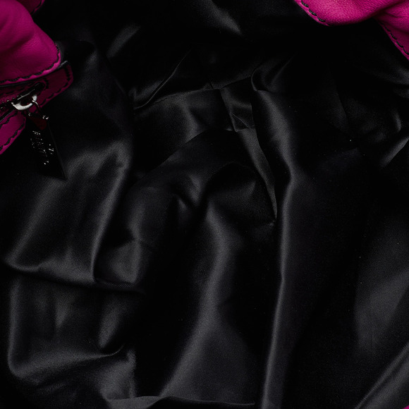 VALENTINO Pink Leather Ruffle Satchel - Picture 7 of 8